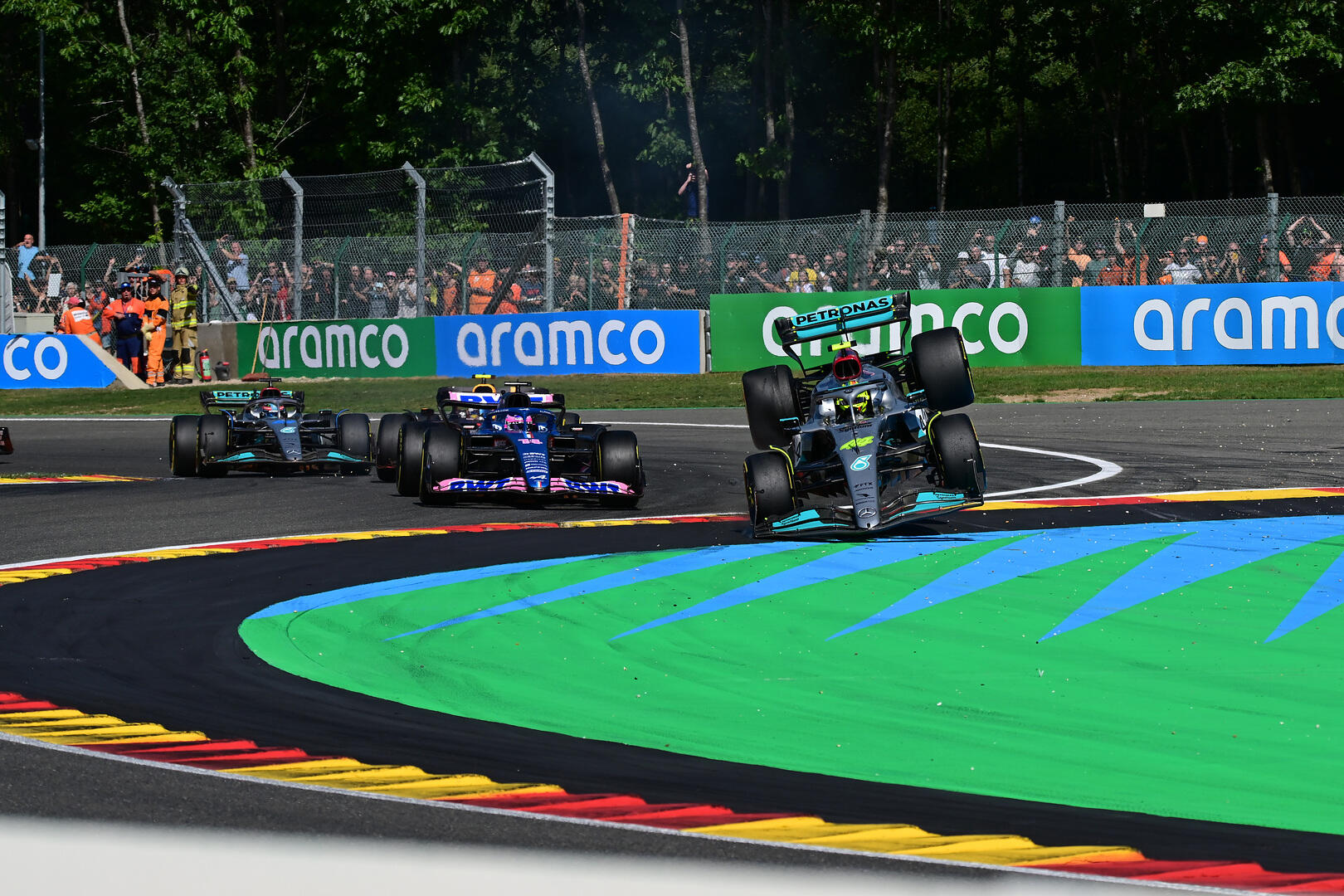 Hamilton Alonso crash België race Spa