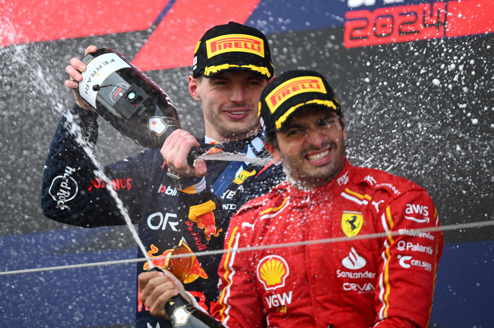 Verstappen Sainz podium japan