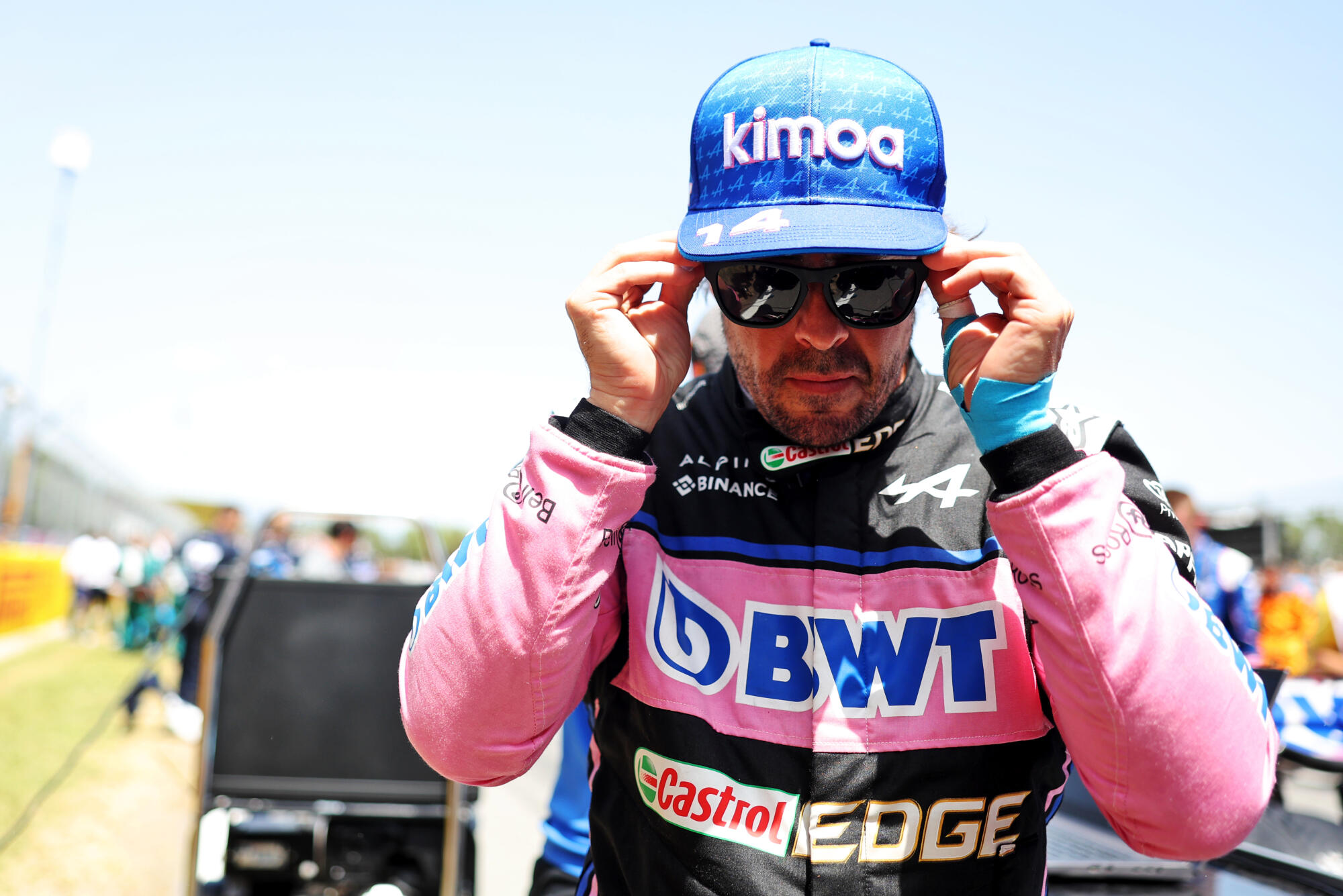 Fernando Alonso op de grid Spanje 2022