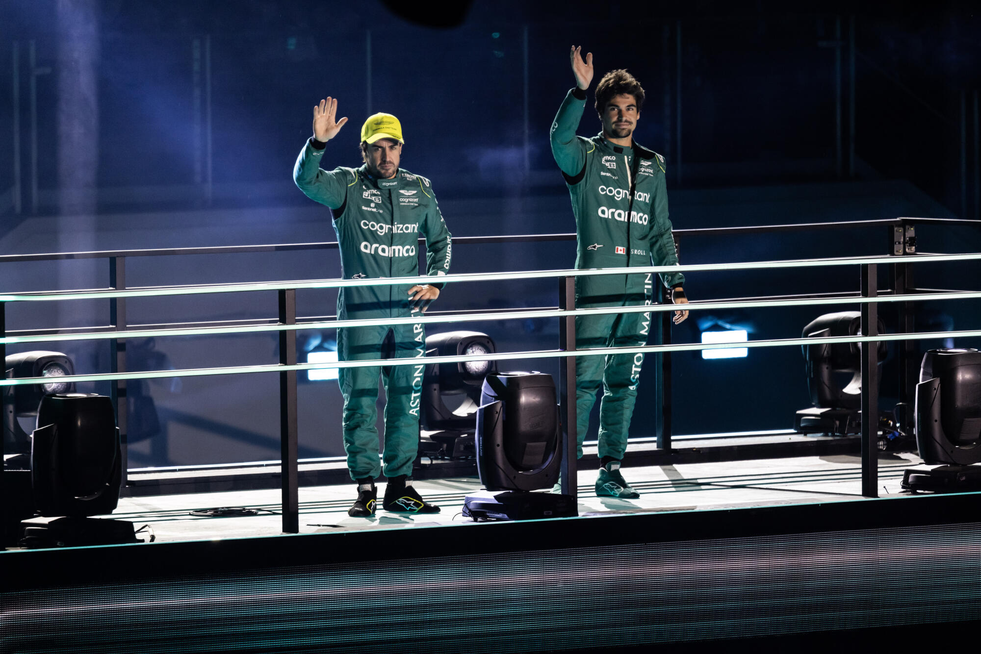 Alonso en Stroll samen op box in Las Vegas