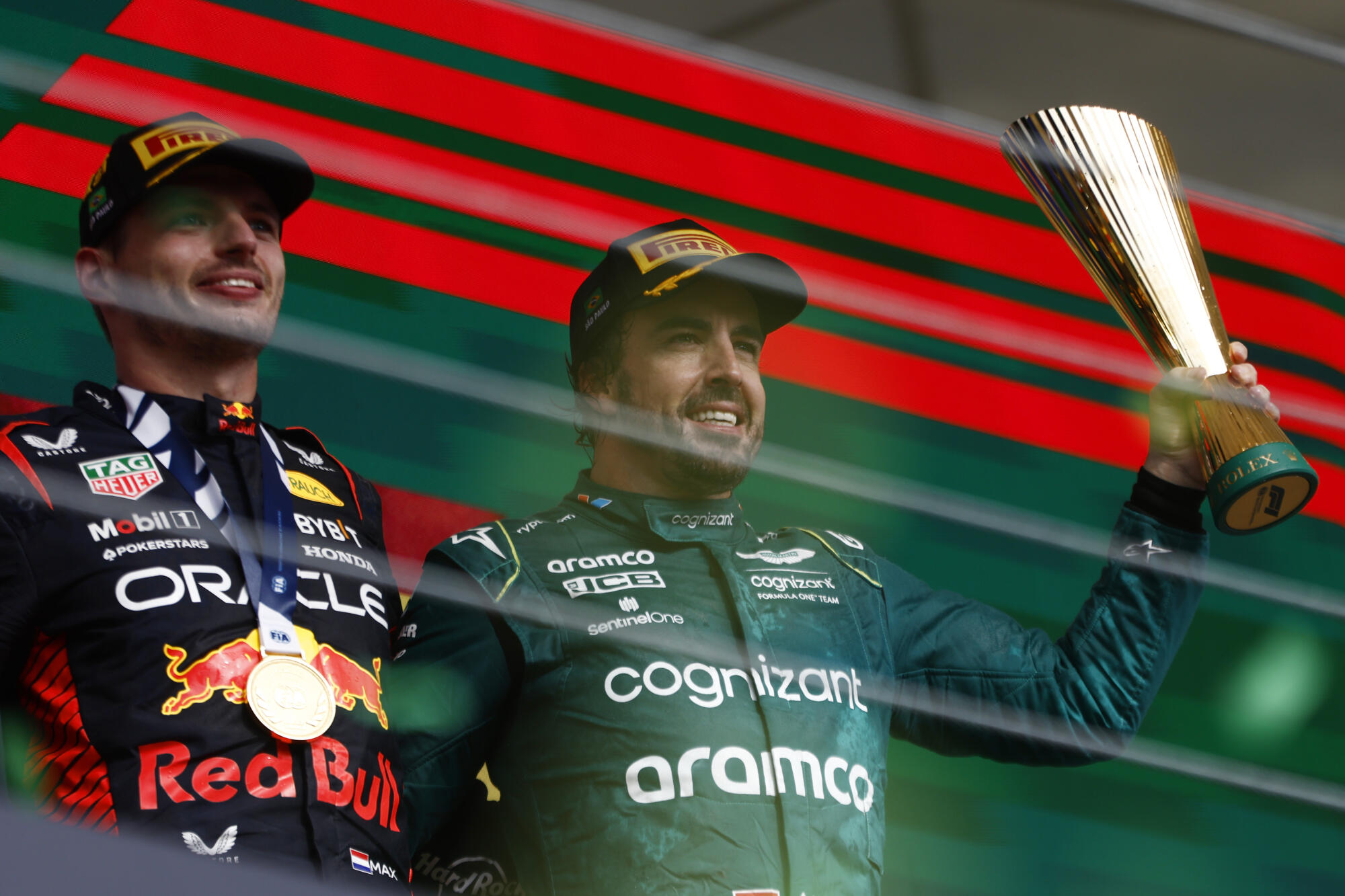 Verstappen en Alonso, Brazillie, 2023