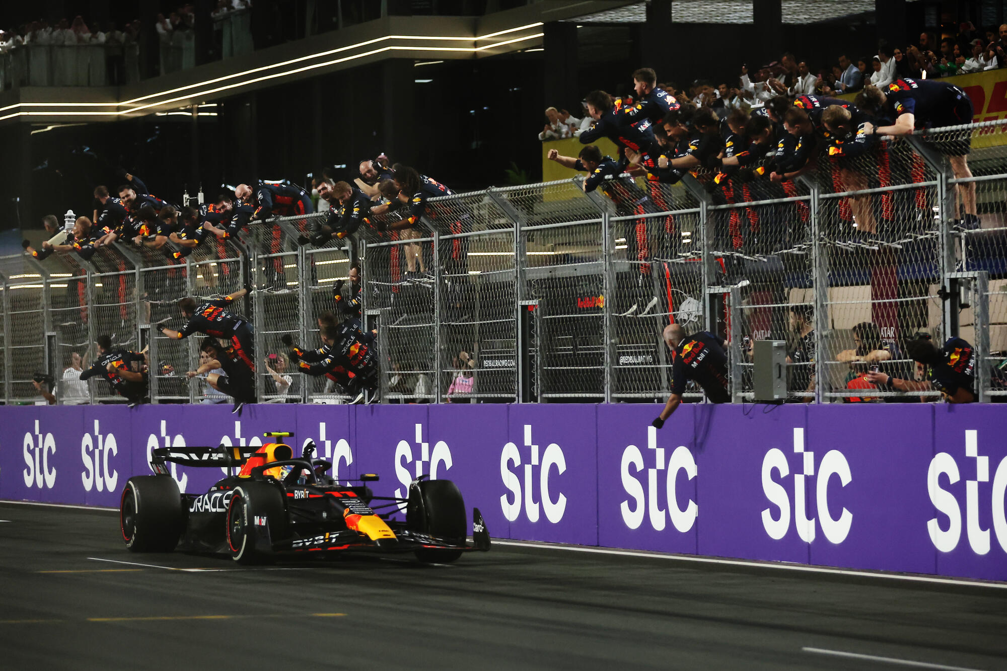 Sergio Perez finishline Jeddah 2023